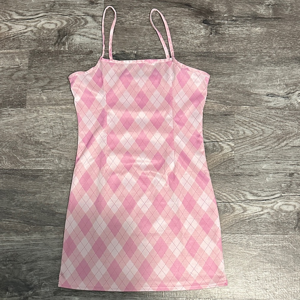 Pink Argyle Mini Dress